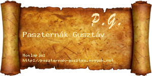 Paszternák Gusztáv névjegykártya