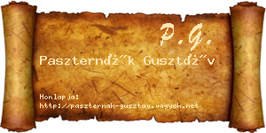 Paszternák Gusztáv névjegykártya