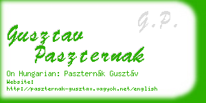 gusztav paszternak business card